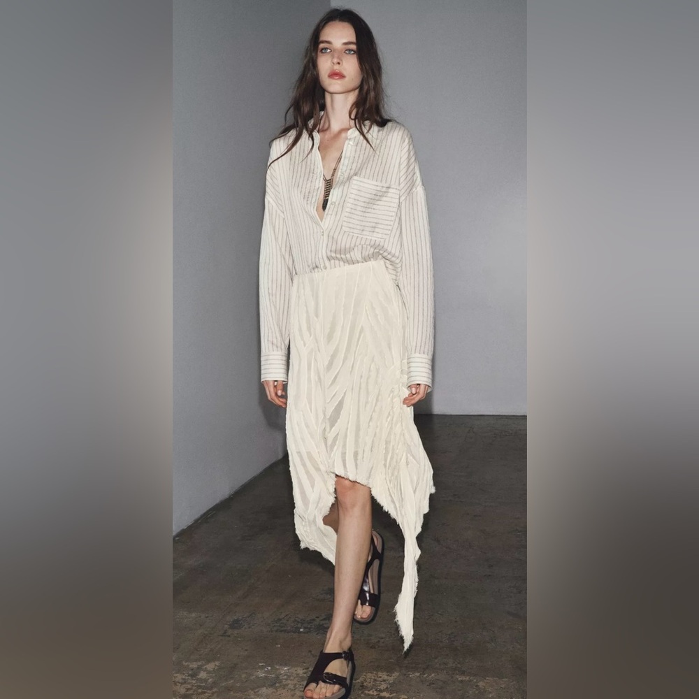 ZW COLLECTION ASYMMETRIC PLEATED SKIRT